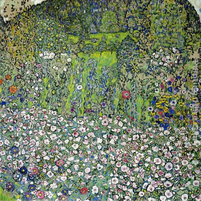 Garden Landscape with Hilltop painting - Gustav Klimt Garden Landscape with Hilltop art painting